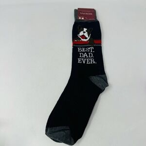 Merona Best Dad Ever Men's‎ Socks Size 6-12 Blue Dog On Socks NWT